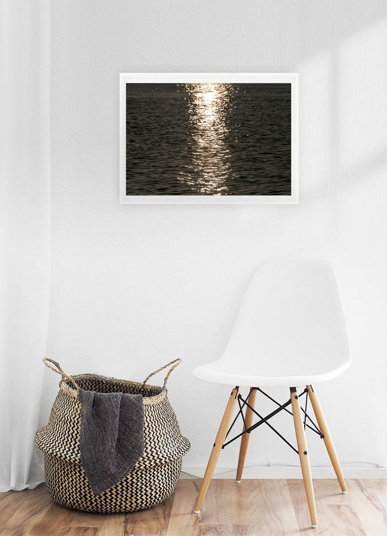 Modern Abstract Wall Decor, Coastal Wall Art Decor, Above the Bed Wall Art, Modern Abstract Wall Decor, Ocean Waves, Sunset Ocean,Minimalist image 4