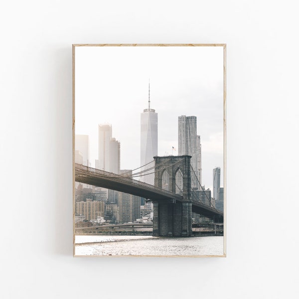 New York City Print, Empire State Building, New York Photo Print,Brooklyn Bridge Print,Manhattan Wall Art, NYC Brooklyn Poster,NYC Wall Art