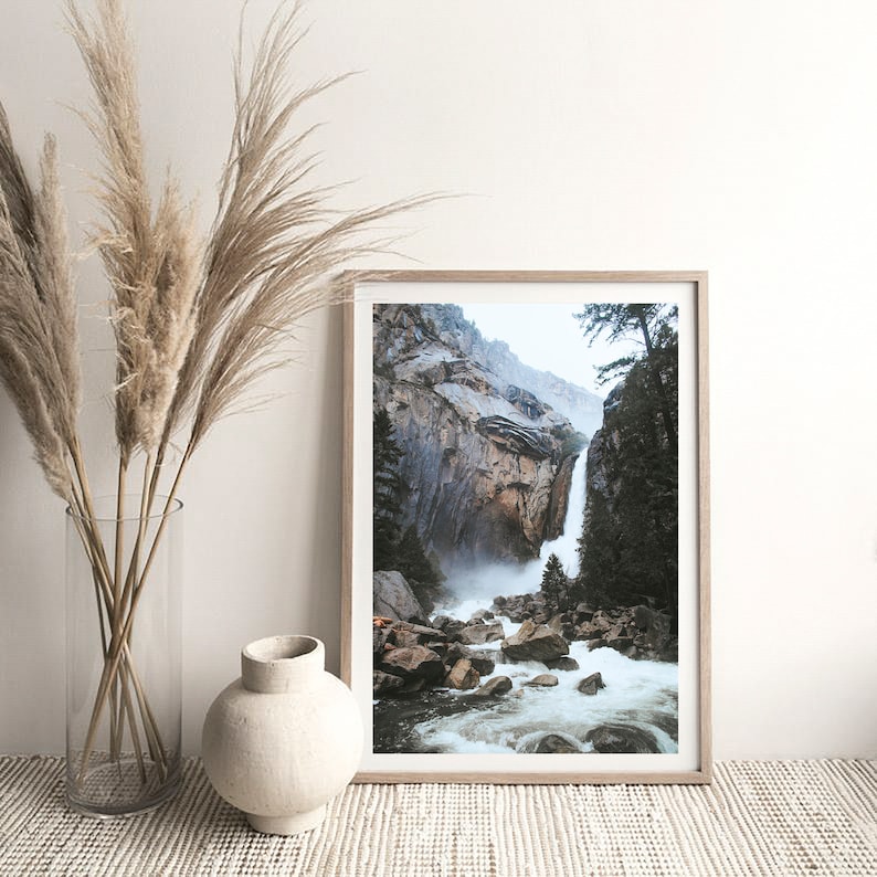 Mountain Print, Waterfall Art Print, Nature Printable Art, Mountain Wall Art,Mountain Landscape Print, Mountain Lake Art,Mountain Lake Print image 5