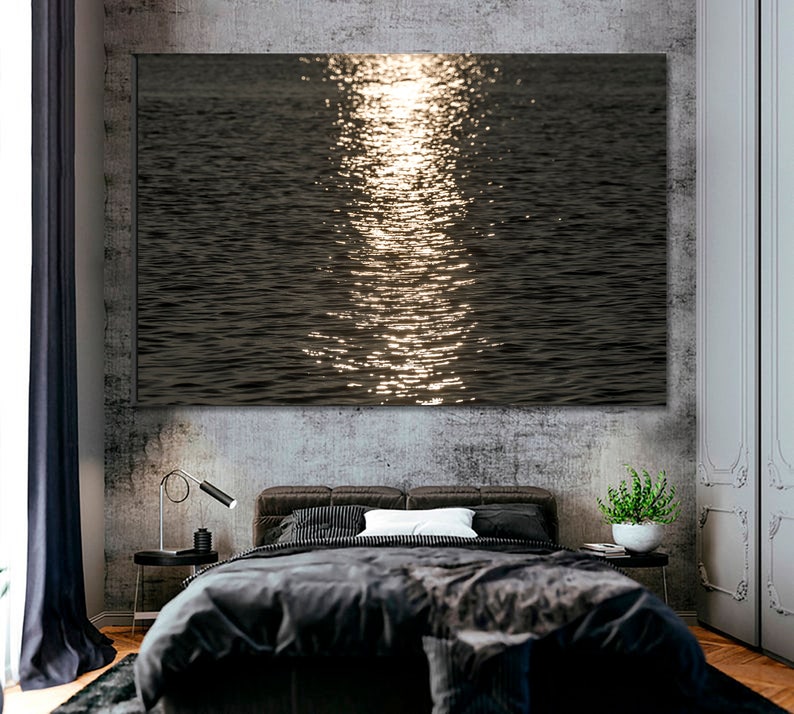 Modern Abstract Wall Decor, Coastal Wall Art Decor, Above the Bed Wall Art, Modern Abstract Wall Decor, Ocean Waves, Sunset Ocean,Minimalist image 6