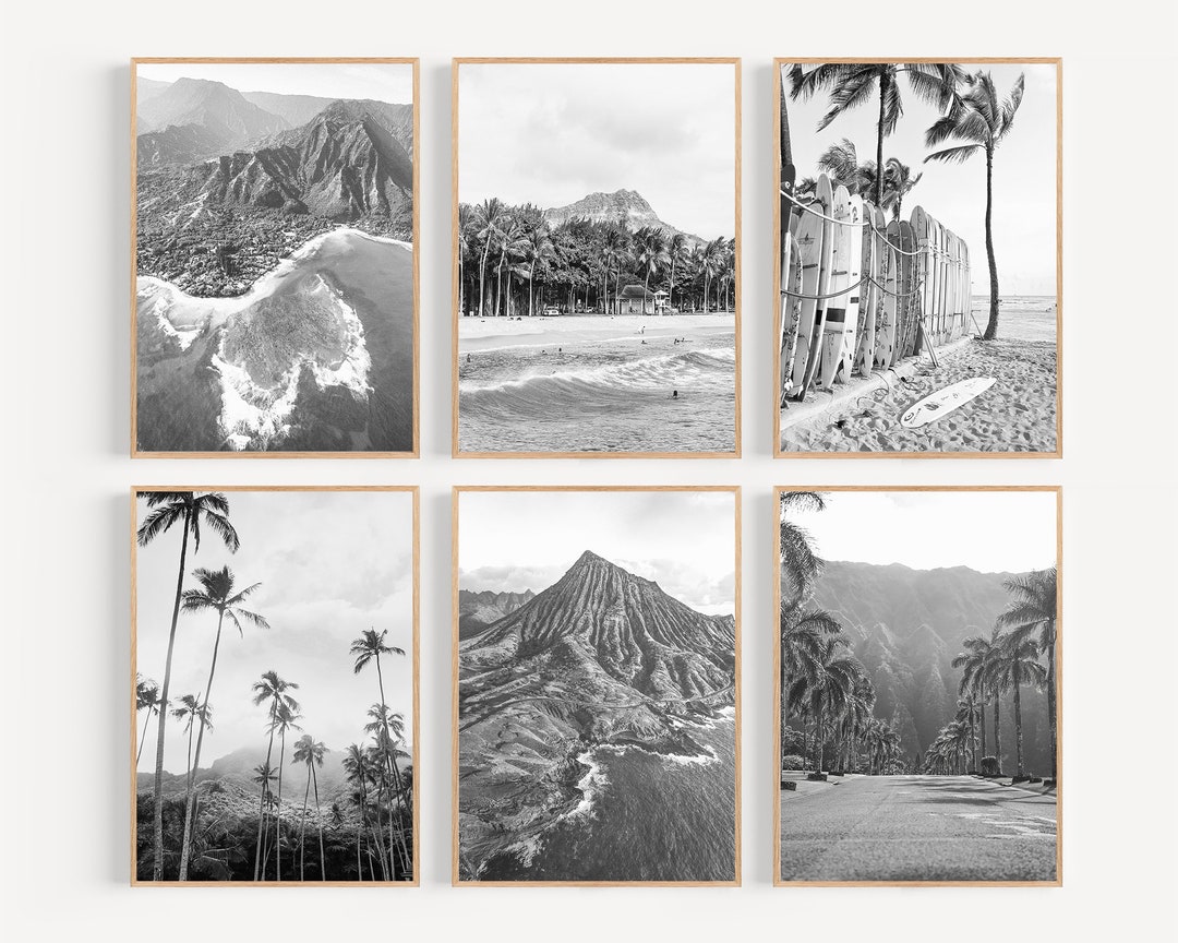 Hawaii Black and White Photography Print Set (digital Download) - Etsy