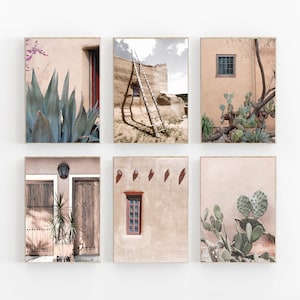 Mexico Print Set, Mexico Wall Art, Succulent Print Set of 6, Modern Neutral Art Print, Southwestern Print, Santa Fe Print, Mexico Art Print