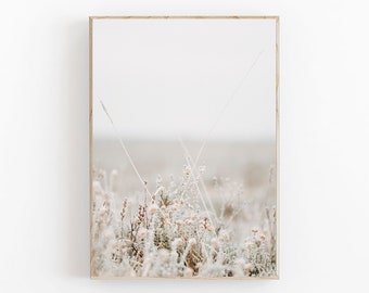 Neutral Botanical Print, Farmhouse Dried Grass Art (Digital Download)