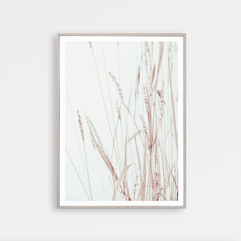 Botanical Print, Dried Grass Art, Kitchen Decor, Farmhouse Art, Beige Art Print, Grass Print, Modern Minimalist Poster, Printable Wall Decor image 4