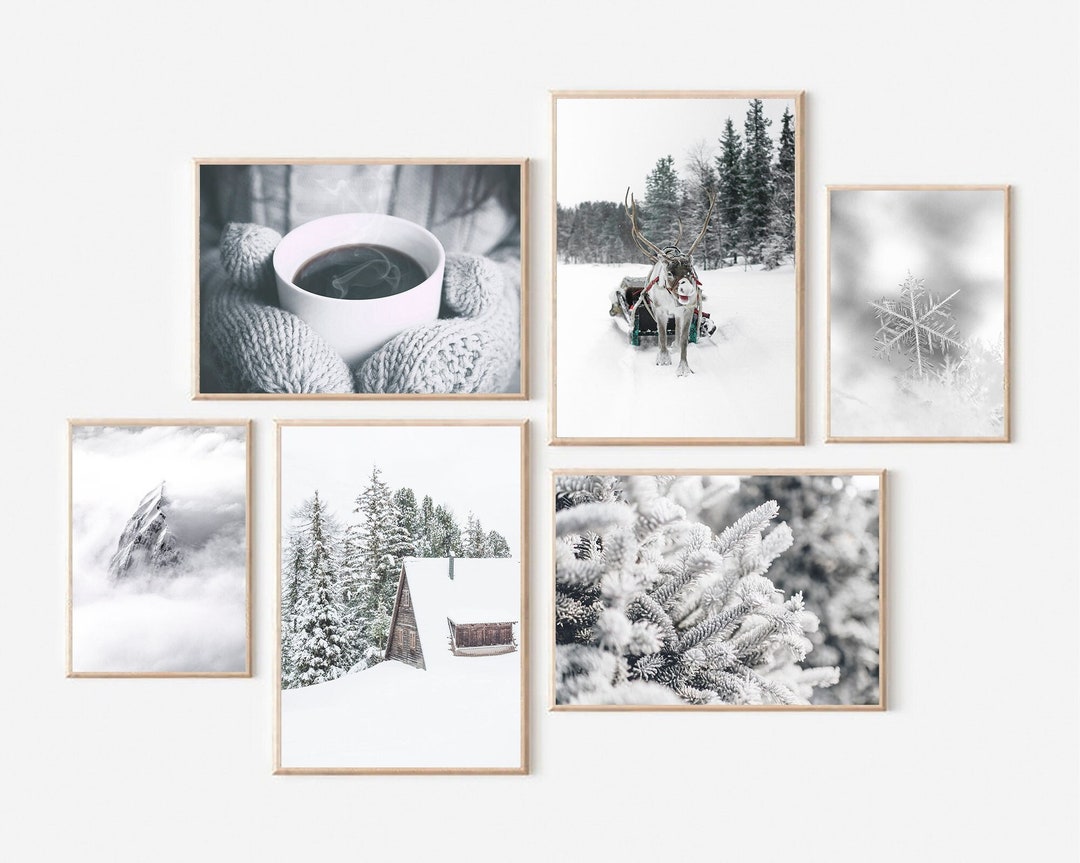 Winter Prints Set of 6, Winter Decor, Winter Wall Art Set, Christmas ...