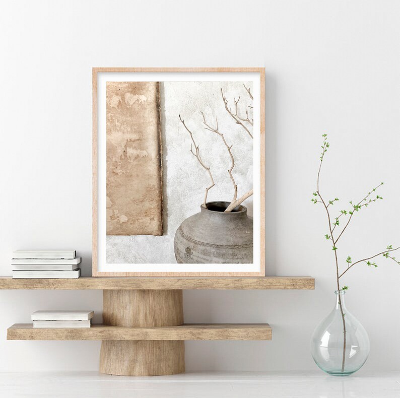 Modern Neutral Print, Boho Art Decor, Beige Art Print, Modern Minimalist Poster, Natural Tones, Pastel Art Print, Dried Grass Decor image 4