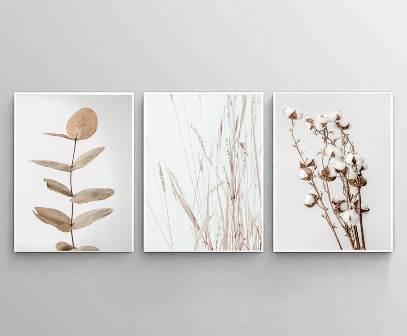 Botanical Print Set of 3, Farmhouse Print, Set of 3 Wall Art, Modern ...
