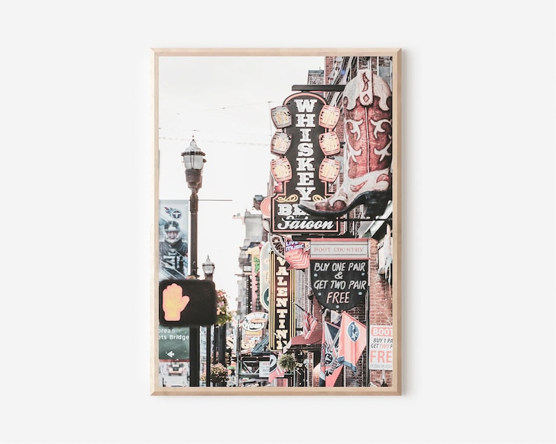 Nashville Print, Nashville Wall Art,Nashville Poster, Country Music Art,Nashville Tennessee Print, Tennessee Poster Print,Downtown Nashville image 1