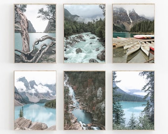 Mountain Lake Photography Print Set, Scandinavian Wall Art (Digital Download)