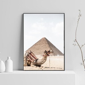 Camel Print Camel Wall Art Desert Animal Art Print Moroccan Decor Arabic Wall Art Peekaboo Print Safari Nursery Art Egypt Pyramids Print image 2