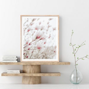 Pink Magnolia Print, Magnolia Wall Art, Printable Wall Decor, Magnolia Flower, Modern Minimalist Poster,Magnolia Art Print, Botanical Prints image 5