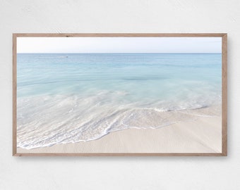 Samsung Frame TV Art, Frame Art TV, Coastal Art TV Print, Pastel Ocean Wall Art, Beach Samsung Art Tv, Coastal Tropical Art,Samsung Tv Frame