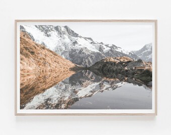 Mountain Print, Nature Printable Art, Mountain Wall Art, Scandinavian Print, Modern Minimalist Poster, Mountain Lake Print, Nordic Print