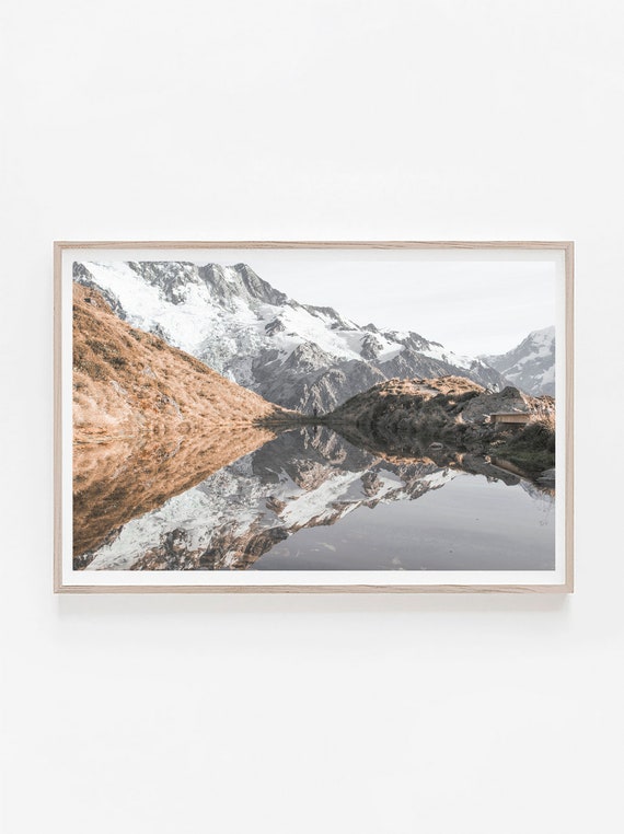 Mountain Print, Nature Printable Art, Mountain Wall Art, Scandinavian Print, Modern Minimalist Poster, Mountain Lake Print, Nordic Print