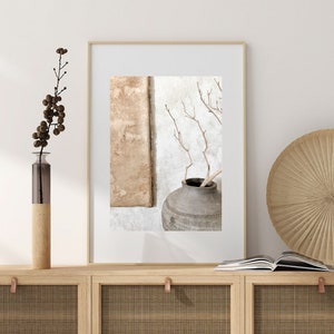 Modern Neutral Print, Boho Art Decor, Beige Art Print, Modern Minimalist Poster, Natural Tones, Pastel Art Print, Dried Grass Decor image 5