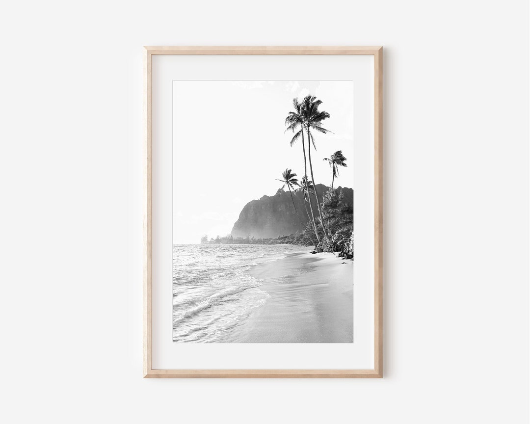 Hawaii Print Black and White Hawaii Wall Art Hawaii Poster Etsy