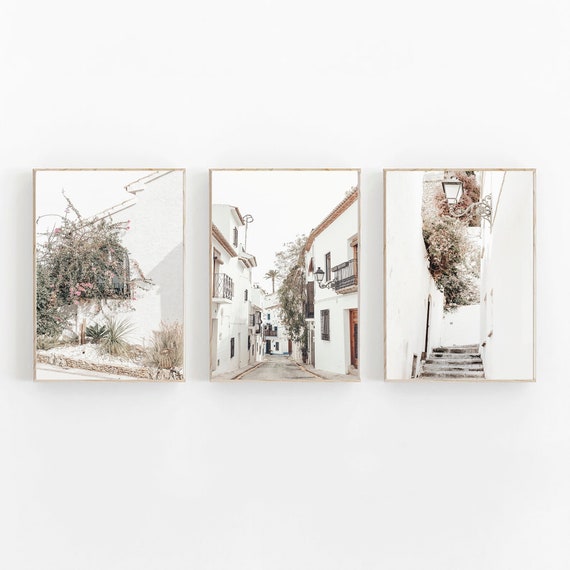 Spain Print Set of 3, Modern Minimalist, Spain Wall Art, Neutral Pastel Poster, Mediterranean Art Print, Mediterranean Prints,Mallorca Print