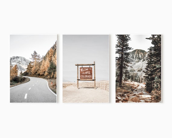 Colorado Print, Colorado Wall Art, Set of 3 Prints, Welcome to Colorado Print, Colorful Colorado Art Print, Colorado Nature, Colorado Poster