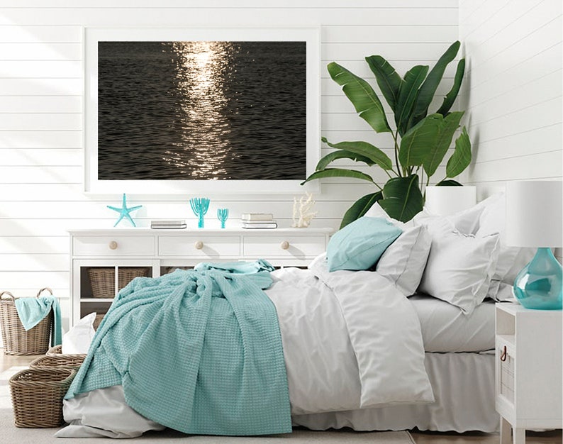 Modern Abstract Wall Decor, Coastal Wall Art Decor, Above the Bed Wall Art, Modern Abstract Wall Decor, Ocean Waves, Sunset Ocean,Minimalist image 2