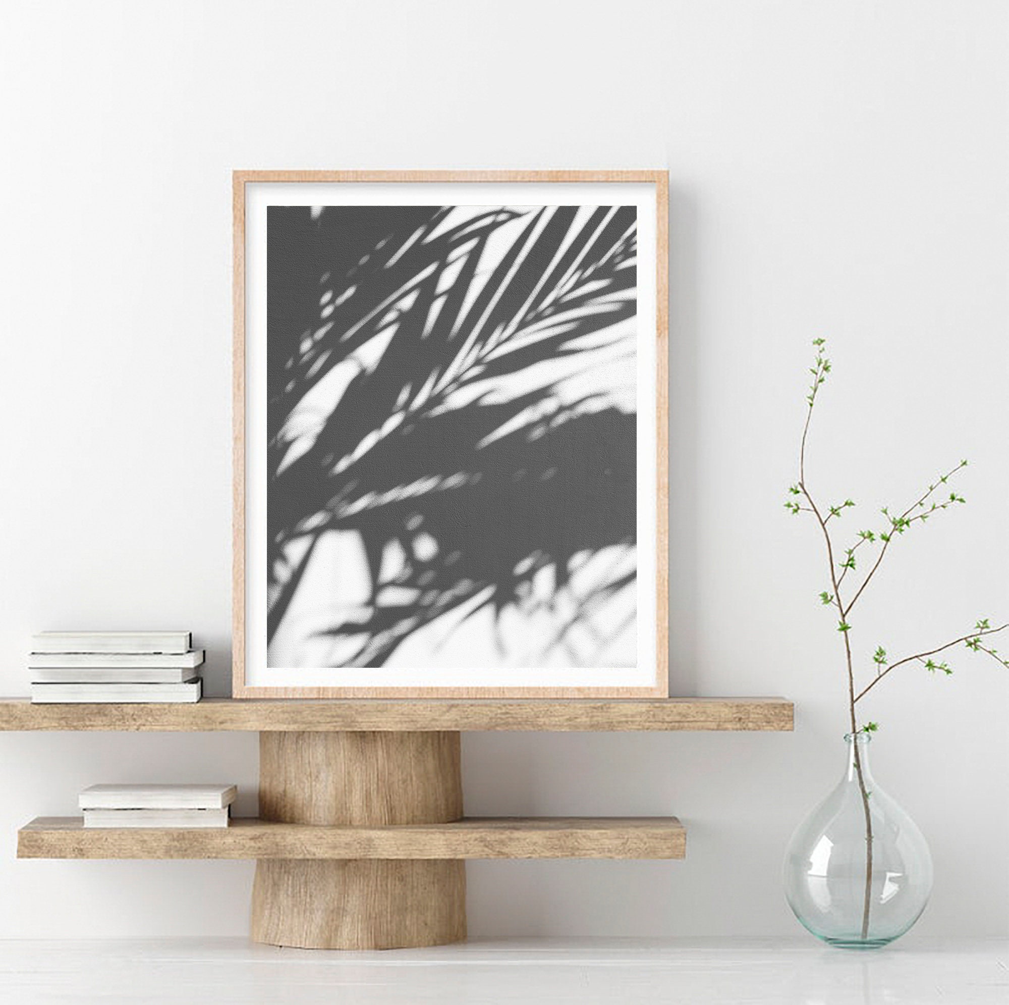 Palm Leaves Print, Black and White Art Print, Modern Minimalist Poster ...