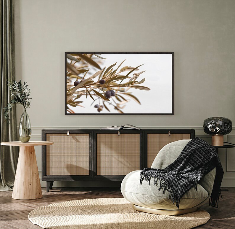 Olive Tree Print, Samsung Frame TV Art, Botanical Digital Art, Art for TV, Frame Art TV, Olive Art Tv, Olive Branch,Art Frame,Samsung Art Tv image 3
