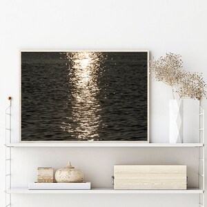 Modern Abstract Wall Decor, Coastal Wall Art Decor, Above the Bed Wall Art, Modern Abstract Wall Decor, Ocean Waves, Sunset Ocean,Minimalist image 3