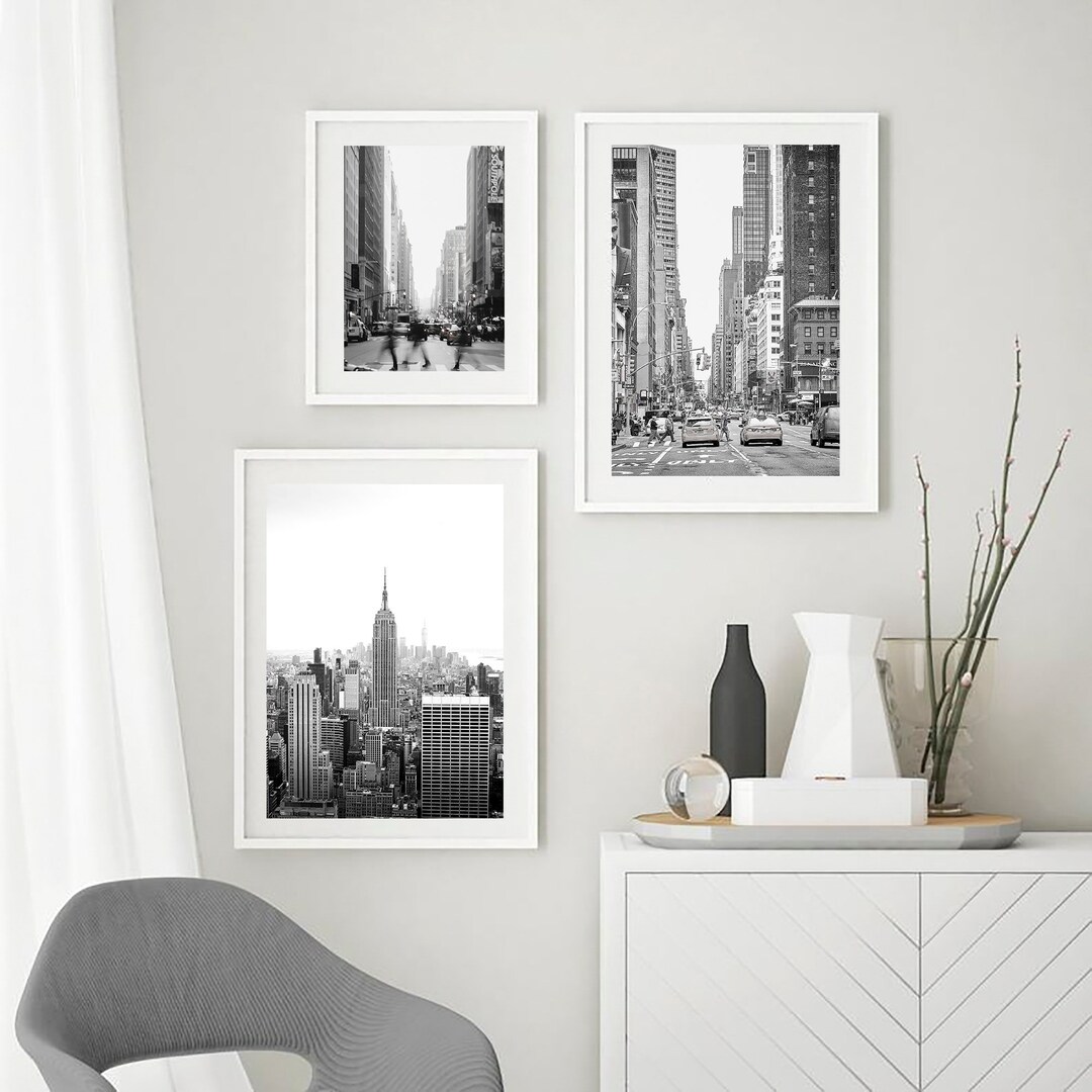 New York City Black and White Set of 3 New York Photo Print New York ...