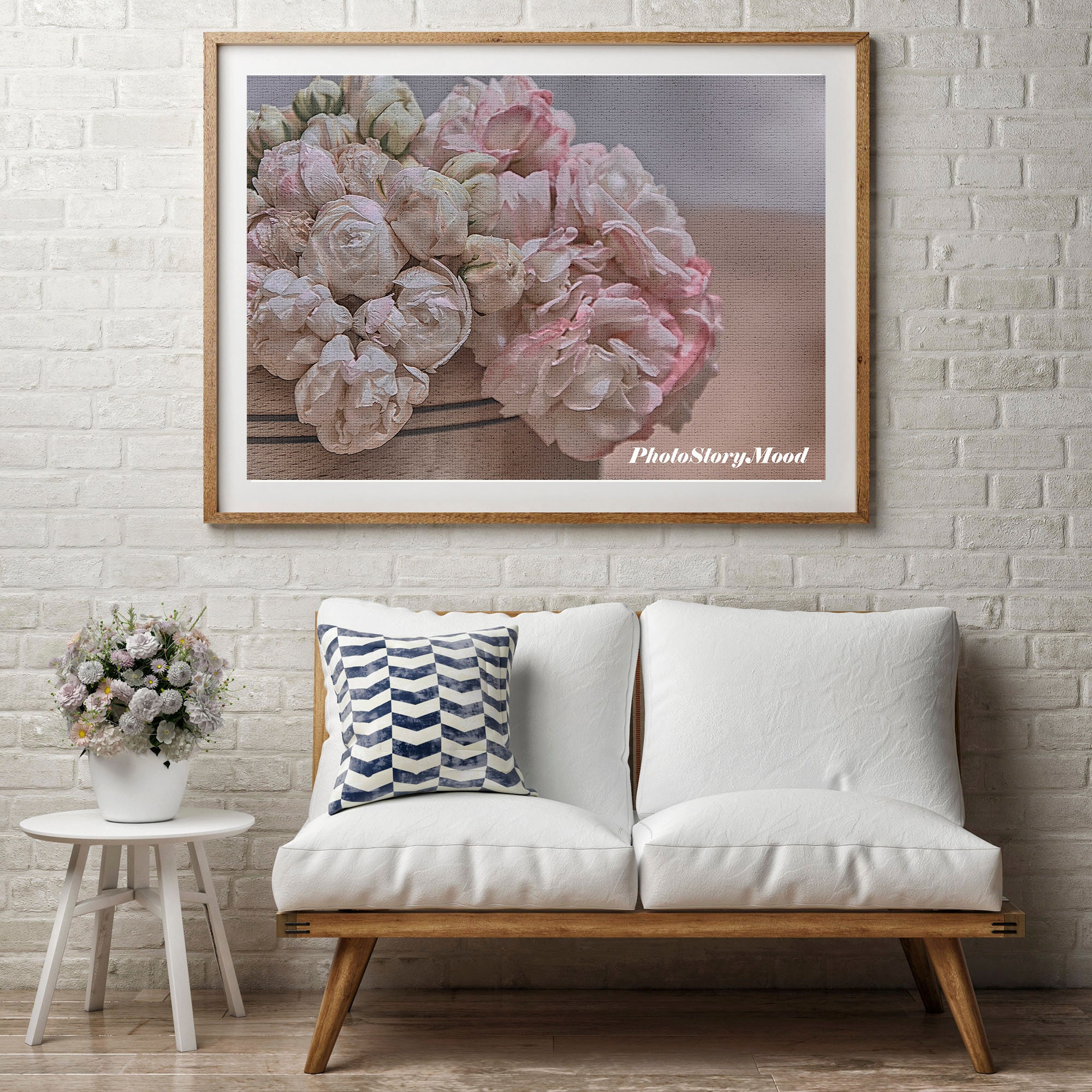 Shabby Chic Decor Pink Floral Wall Art Print Blush Pink Wall Etsy