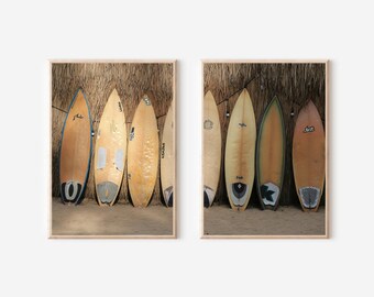 Surfboard Prints Set: Beach Coastal Room Decor (Digital Download)