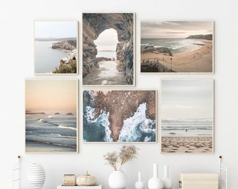 Australia Print Set of 6, Australia Beach Print, Coastal Prints Set of 6, Modern Minimalist Poster, Pastel Beach Prints Set, Printable Art