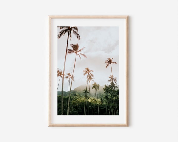 Palm Tree Print, Tropical Beach Wall Art, Pastel Beach Prints, Palm Tree Wall Art, Hawaii Beach Print, Modern Summer Poster, Tropical Nature