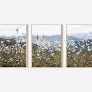 Nature Photo Prints Downloadable Mountain Poster Nature Landscape Wall Art Wildflowers Photography Nature Set of 3 Prints Large Wall Art
