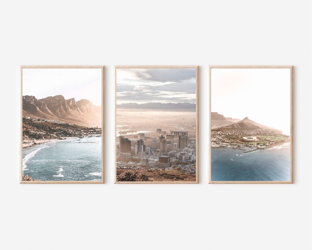 Cape Town Print, South Africa Poster, Cape Town Set of 3 Prints, Africa