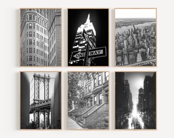 NYC Black & White Photography Gallery Wall Art Set (Digital Download)