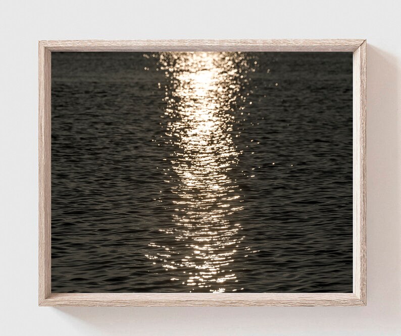 Modern Abstract Wall Decor, Coastal Wall Art Decor, Above the Bed Wall Art, Modern Abstract Wall Decor, Ocean Waves, Sunset Ocean,Minimalist image 9
