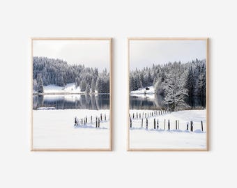 Winter Pine Forest Print Set: Snow Covered Trees (Digital Download)
