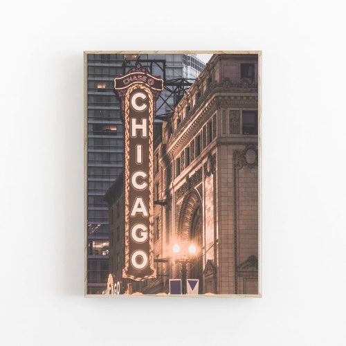 Chicago Wall Art Print Chicago Poster Minimalist Home Decor Etsy