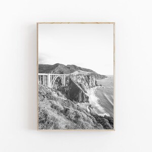 Big Sur Kalifornien Druck, Big Sur Druck Schwarzweiß, Big Sur Reiseplakat, Big Sur Wandkunst, Big Sur National Forest Kunst, Kalifornien Poster