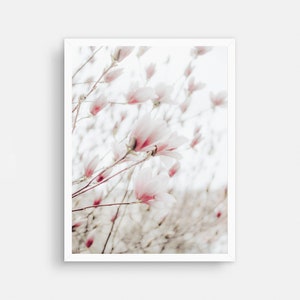 Pink Magnolia Print, Magnolia Wall Art, Printable Wall Decor, Magnolia Flower, Modern Minimalist Poster,Magnolia Art Print, Botanical Prints