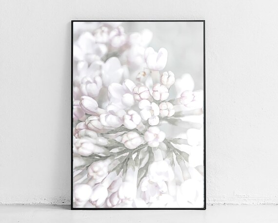 Lilac Wall Decor Print, Botanical Print, Shabby Chic Decor, Pink Floral Wall Print, Blush Pink Wall Art Decor, Bedroom Lilac Blossom Poster