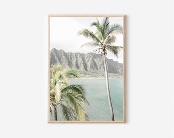 Hawaii Print, Hawaii Wall Art, Hawaii Poster, Coastal Wall Art, Beach Print, Palm Tree Wall Art, Hawaiian Islands Print, Maui Poster Print
