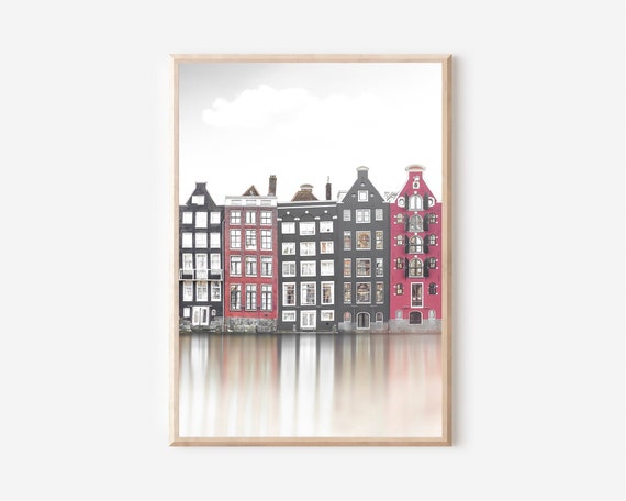 Amsterdam Print, Amsterdam Wall Art, Holland Print Decor, Netherland Wall Art, Amsterdam House Poster,  Netherland Poster,Architecture Decor