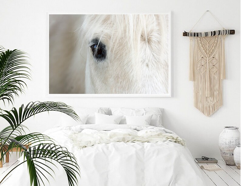 White Horse Print, Icelandic Horse Print, Modern Farmhouse Decor, Boho Printable, Scandinavian Wall Art, Icelandic Horse Close Up, Horse Art image 4