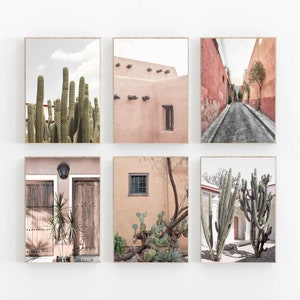 Mexico Print Set, Mexico Wall Art, Succulent Print Set of 6, Modern Neutral Art Print, Southwestern Print, Santa Fe Print, Mexico Art Print