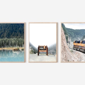 Alaska print, kunst aan de muur Alaska, Alaska poster, Alaska natuur afdrukbare kunst, Alaska muur decor, Noord-Amerika, Alaska print set van 3 kunst aan de muur
