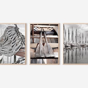Sailboat Print Set of 3, Boat Photography, Beach House Decor, Sailing Poster, Nautical Prints Set, Beach Print Set, Printable Wall Art