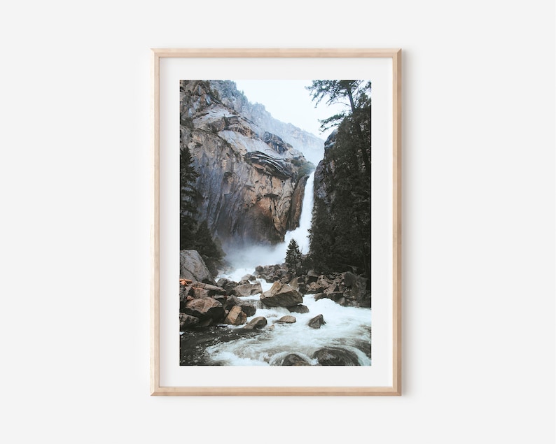 Mountain Print, Waterfall Art Print, Nature Printable Art, Mountain Wall Art,Mountain Landscape Print, Mountain Lake Art,Mountain Lake Print image 2