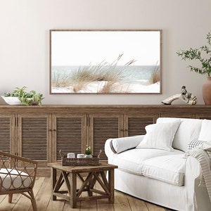 Arte de TV com moldura Samsung, Arte de praia pastel para TV com moldura, Arte de parede de grama marinha, Arte digital de praia, Impressão de grama de pampas, Moldura de arte de TV, Digital para TV imagem 2