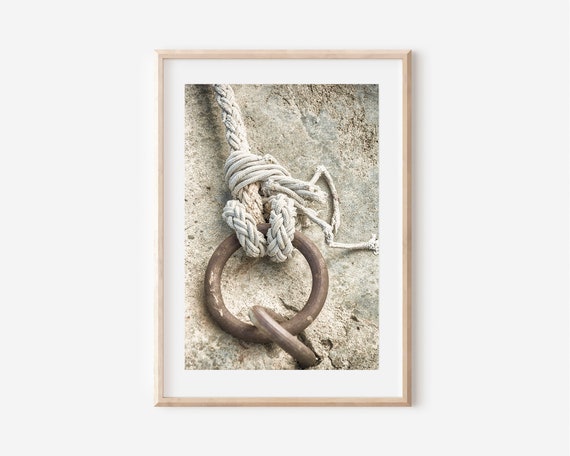 Boat Rope Print, Nautical Knots Wall Art Decor, Sailing Knot Wall