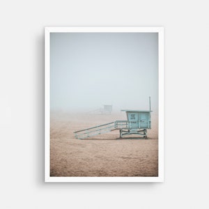 Blue Lifeguard Tower Wall Art, California Print, Beige Print, Surf Print, Coastal Wall Art, California Beach, Tropical Decor, Venice Beach